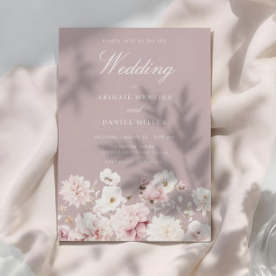 Dusty Pink & Blush Garden Floral Wedding Invitation