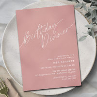 Dusty Pink Blush | Modern Elegant Birthday Dinner
