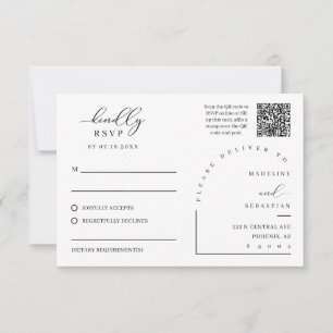 Dusty Pink Blush Rose RSVP Wedding Insert Postcard