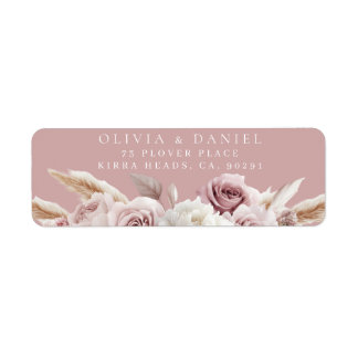 Dusty Pink & Blush Wedding Return Address Label
