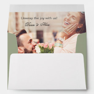 Dusty Pink Boho Floral Water Colour Modern Photo Envelope