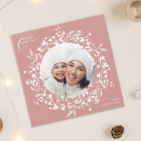 Dusty Pink Boho Wildflower Christmas Photo Square