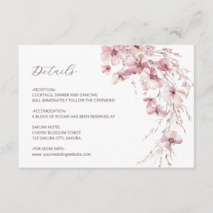 Dusty Pink Boho Wildflowers Details Enclosure Card