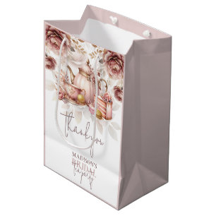 Dusty Pink Bridal High Tea Party Custom Medium Gift Bag