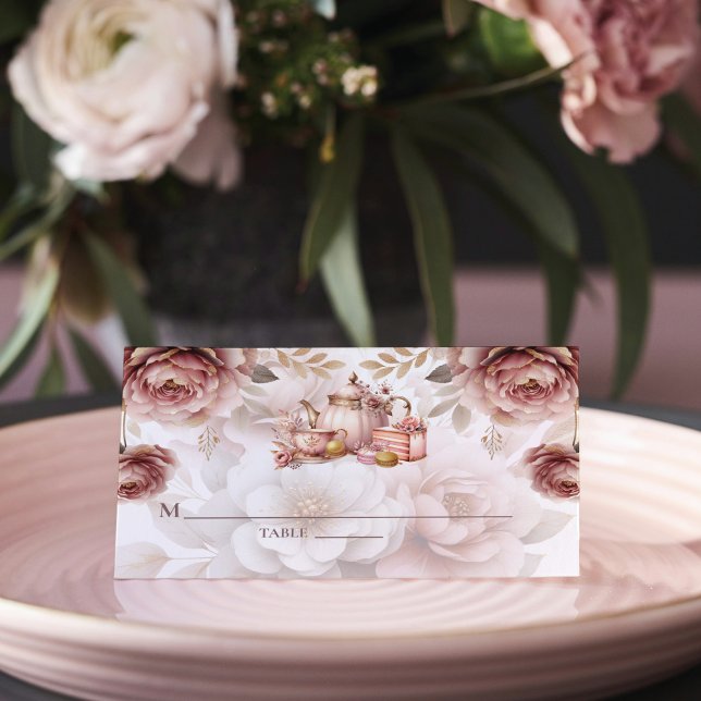 Dusty Pink Bridal Tea Place Card (Creator Uploaded)