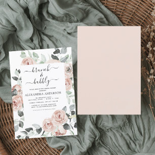 Dusty Pink Brunch & Bubbly Bridal Shower Invitation