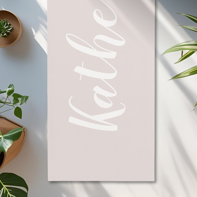 Dusty Pink Calligraphy Name Yoga Mat (Creator Uploaded)
