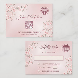 Dusty PInk Cherry Blossom  RSVP Chinese Wedding