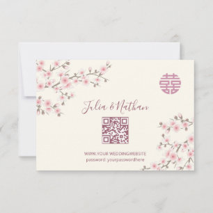 Dusty PInk Cherry Blossom  RSVP Chinese Wedding