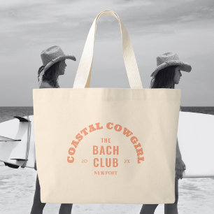 Dusty Pink Coastal Cowgirl The Bach Club Large Tote Bag