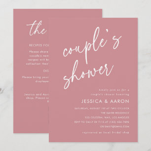 Dusty Pink Couple's Shower All in One QR Code Invitation