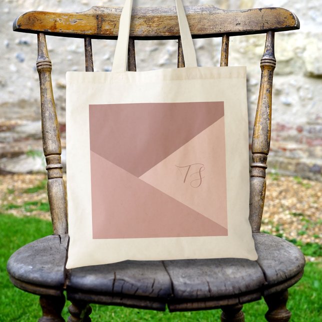 Dusty Pink Custom Initials Budget  Tote Bag (Creator Uploaded)