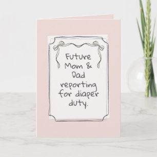 Dusty Pink Cute Minimalist Pregnancy Announcement