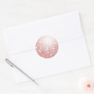 Dusty Pink Disco Ball Retro 70s Envelope Seal