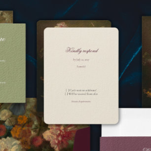 Dusty Pink Dutch Floral Wedding RSVP Card