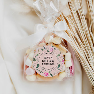 Dusty Pink Elegant Christmas Holiday Sticker