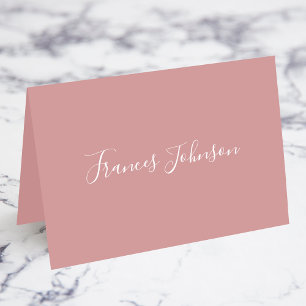 Dusty Pink Elegant Full Name Place Cards