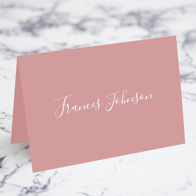 Dusty Pink Elegant Full Name Place Cards (Dusty Pink Elegant Full Name Place Cards)