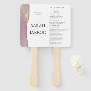 Dusty Pink Elegant Wedding Program Hand Fan
