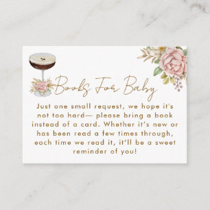 Dusty Pink Espresso Martini Books For Baby Shower Enclosure Card