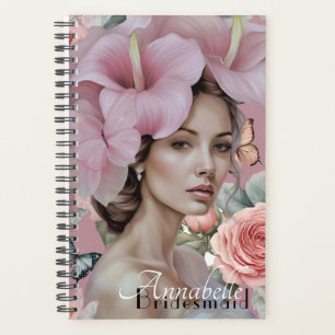  Dusty Pink Ethereal Floral Art Bridesmaid  Planner