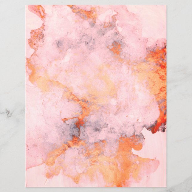 Dusty Pink Fire Copper Granite Scrapbook Paper (Front)