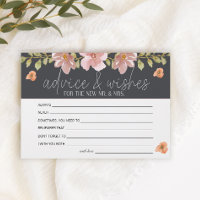 Dusty Pink Floral Advice Well Wishes Wedding