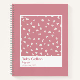 Dusty Pink Floral Aesthetic Notebook