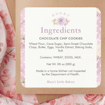 Dusty Pink Floral Bakery Ingredients Product