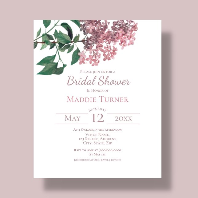 Dusty Pink Floral | Bridal Shower Invitation (Creator Uploaded)