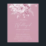 Dusty Pink Floral Budget Wedding Invitation<br><div class="desc">Dusty Pink Floral Budget Wedding Invitation</div>