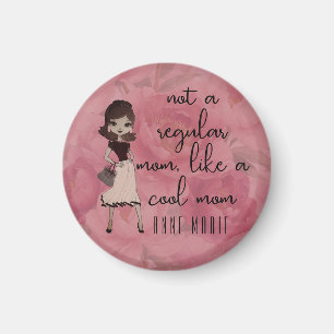 Dusty Pink Floral Mother's Day Cute ‘Cool Mom’ Magnet