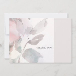 Dusty Pink Floral Watercolor Thank You Card