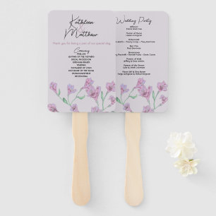 Dusty Pink Floral Watercolor Wedding Hand Fan