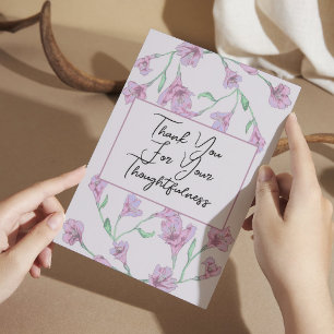 Dusty Pink Floral Watercolor Wedding Thank You Card