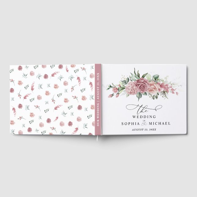 Dusty Pink Floral Wedding Guest Book (Full)