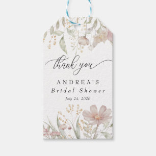 Dusty Pink Flowers   Watercolor  Bridal Shower  Gift Tags