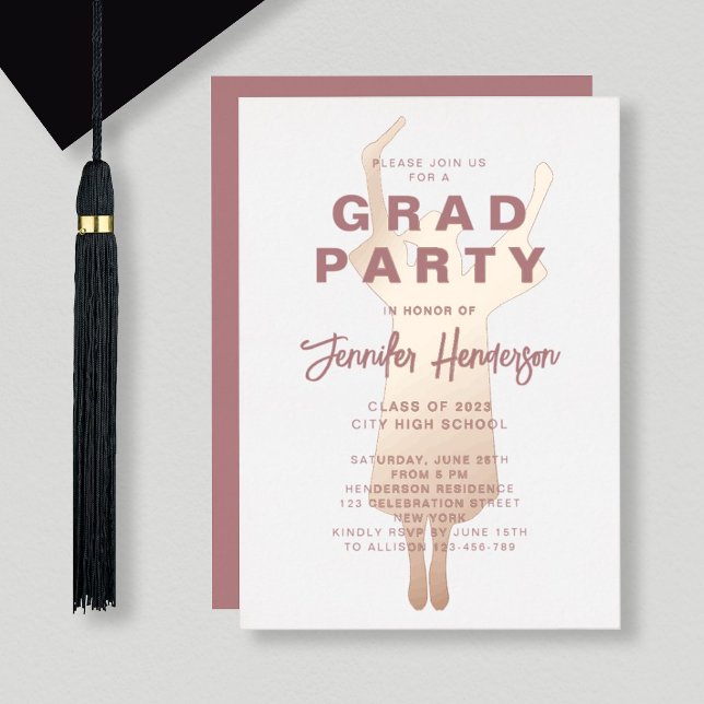 Dusty Pink Gold Foil Graduation Party Foil (Creator Uploaded)