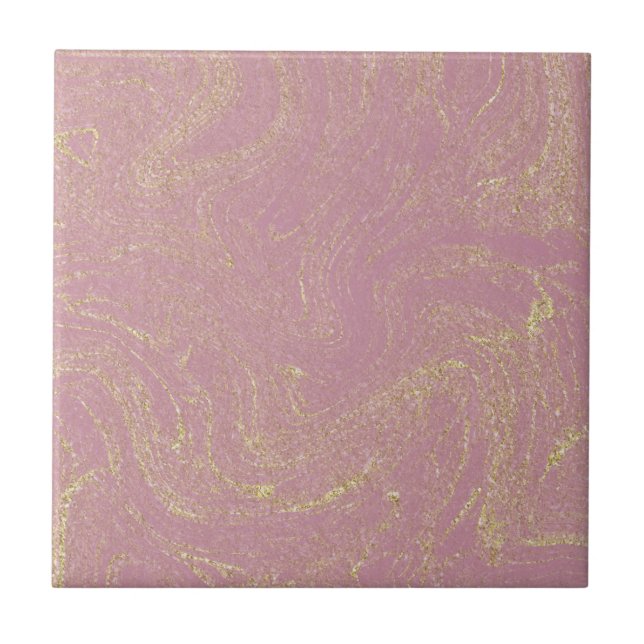 Dusty Pink Gold Marble Tile (Front)