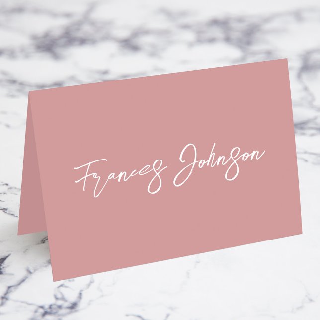 Dusty Pink Individual Name Place Cards (Fold Your Own Individual Place Cards)