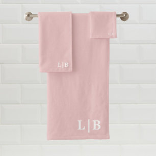 Dusty Pink Initials Bath Towel Set