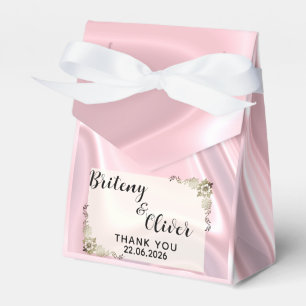 Dusty Pink Iridescent Holographic Silk weeding    Favour Box