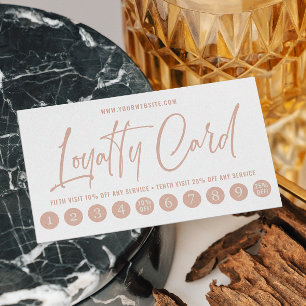 Dusty Pink & Ivory Minimal Typography  Loyalty Card