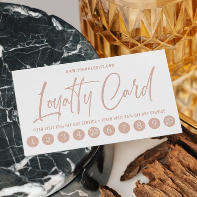 Dusty Pink & Ivory Minimal Typography  Loyalty Card (Creator Uploaded)