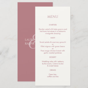 Dusty Pink & Ivory Monogrammed Wedding Menu
