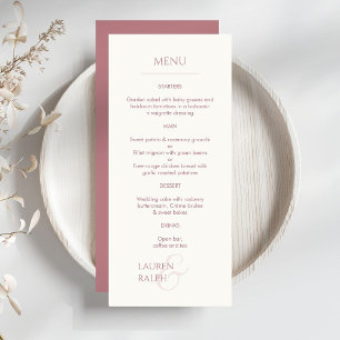 Dusty Pink & Ivory Monogrammed Wedding Menu