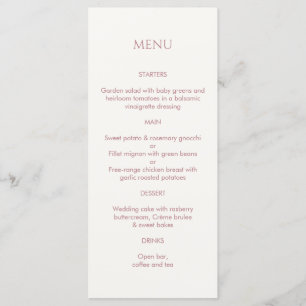 Dusty Pink & Ivory Monogrammed Wedding Menu