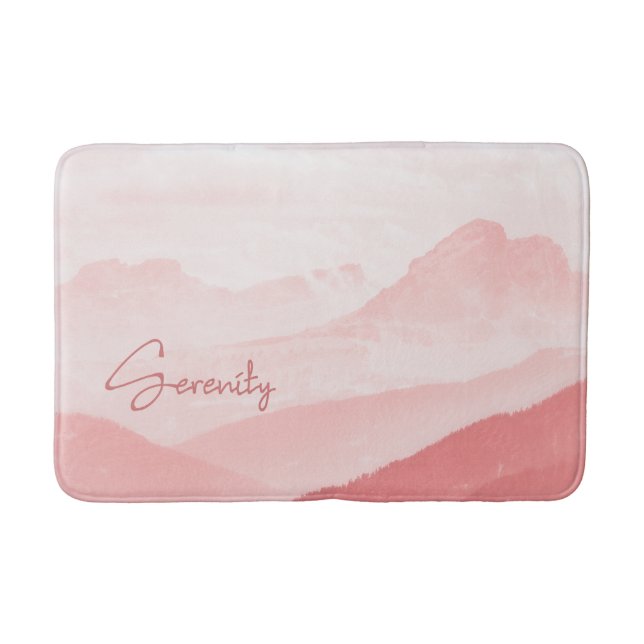 Dusty Pink Landscape Photo Bath Mat (Front)