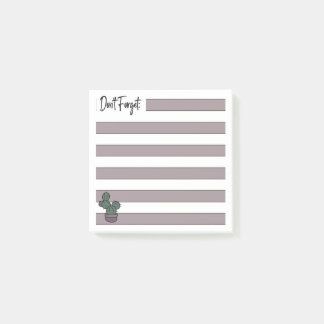 Dusty Pink | Lined | Potted Cactus - Post-it Notes