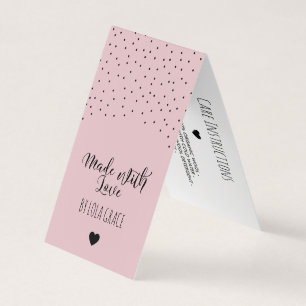 Dusty Pink Made with Love Delicate Dots Business Card